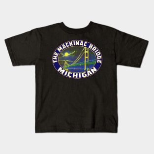 Mackinac Island Bridge Michigan Vintage Kids T-Shirt